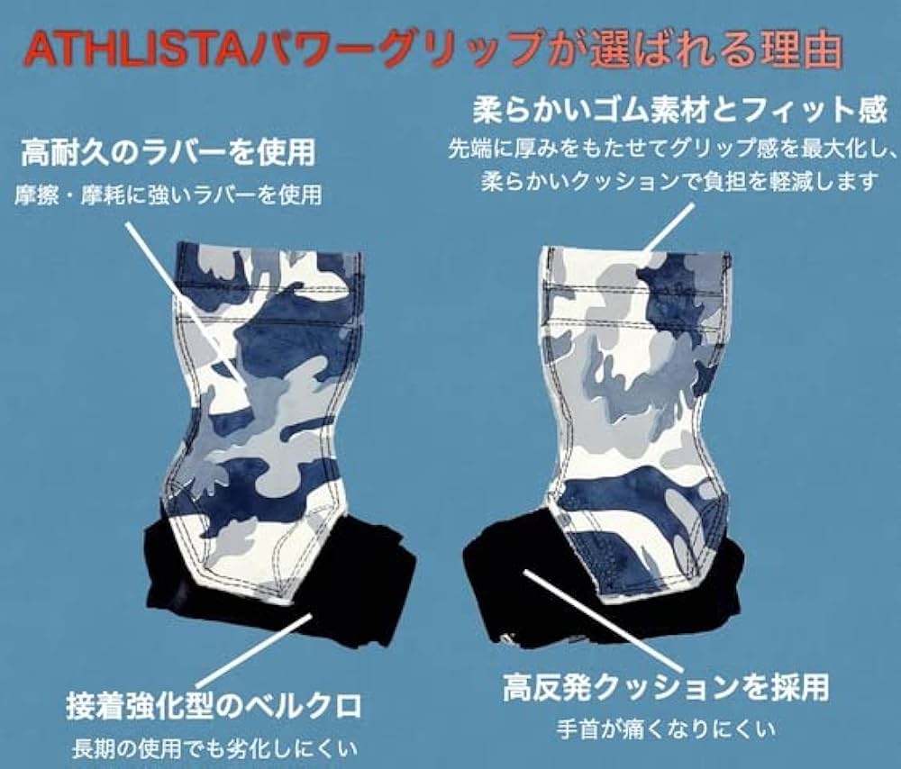 Amazon.co.jp: ATHLISTA パワーグリップ おしゃれ 筋トレグッズ